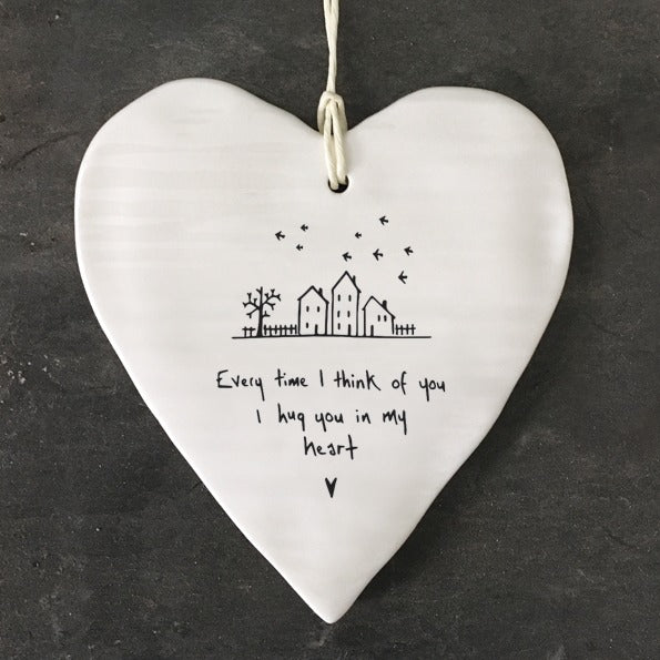East of India - Porcelain Hanger - Heart Assorted