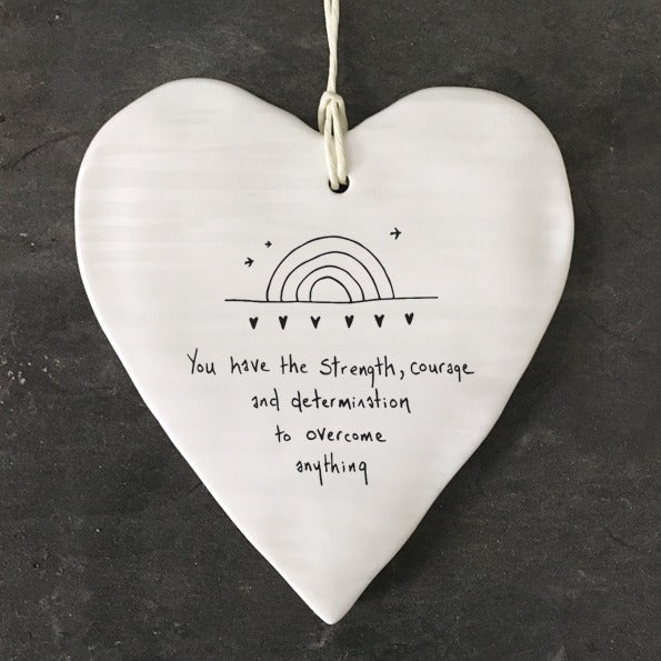 East of India - Porcelain Hanger - Heart Assorted