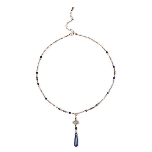 Lovett Necklace - Lapis Natural Stone Purple Pendant