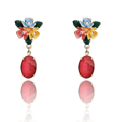 Lovett Earrings - Flower Peony drop