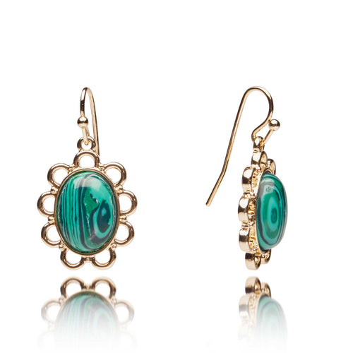 Lovett Earrings - Peacock Green Drop Earrings