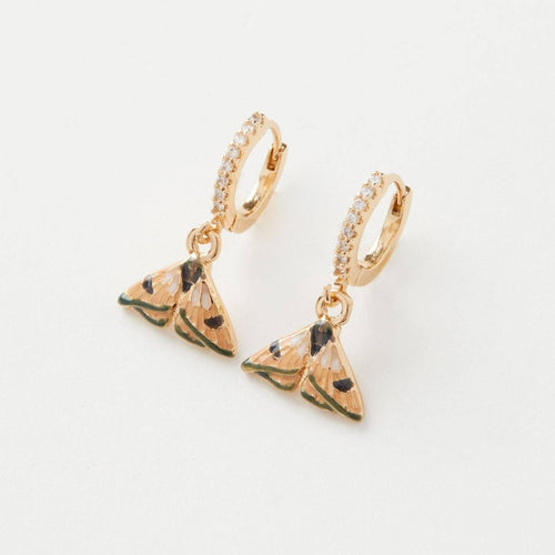 Fable Jewellery - Enamel Moth Huggie Earrings