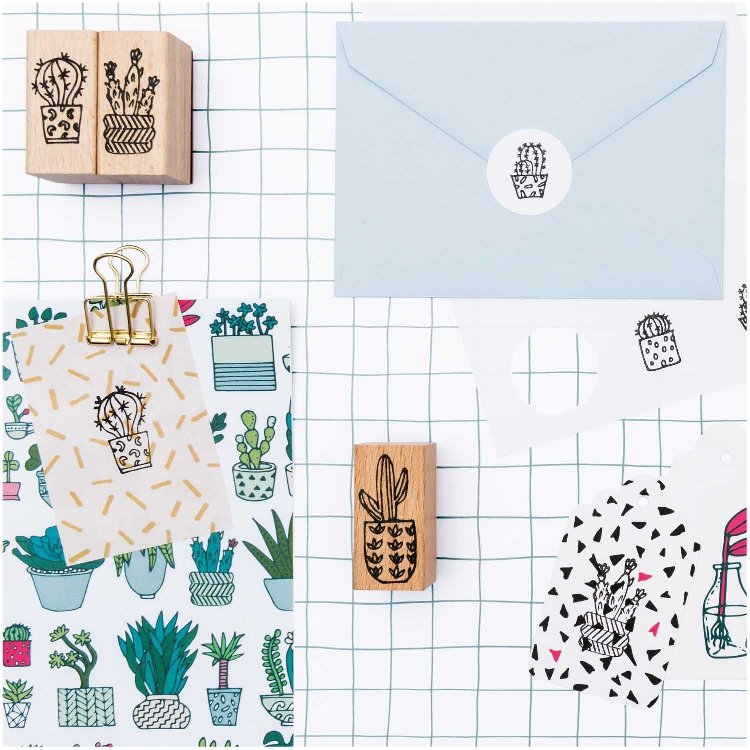 Paper Poetry Stamp Set - Cactus