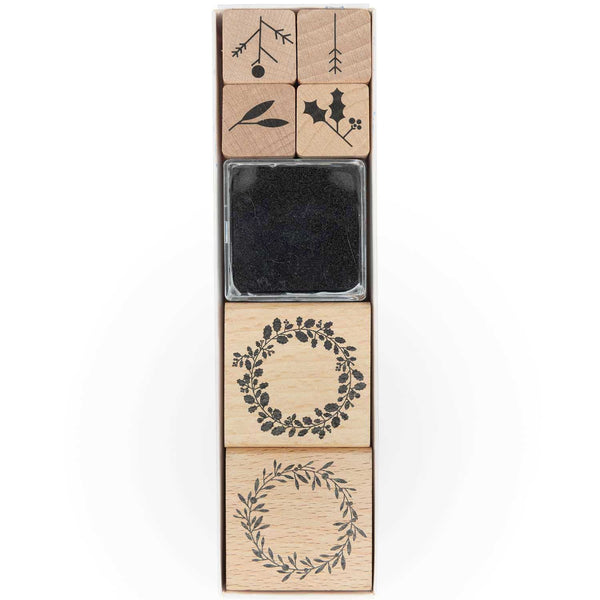 Paper Poetry Stamp Set - Leaf Wreaths