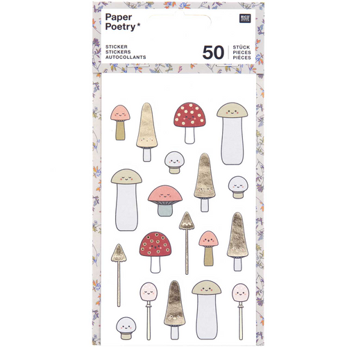 Paper Poetry Stickers - Mushrooms