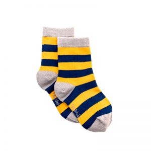 Polly & Andy Bamboo Childrens Socks - Navy and Mustard