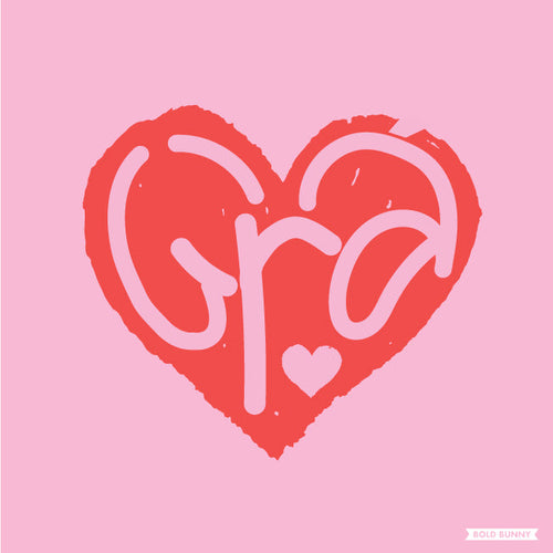 Bold Bunny Print - Gra (love) - 23x23cm