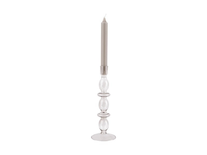 Present Time Interiors Candlestick - Handmade Glass 24cm