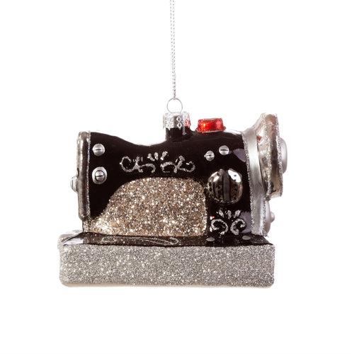 Sass & Belle Christmas Bauble - Glass Sewing Machine