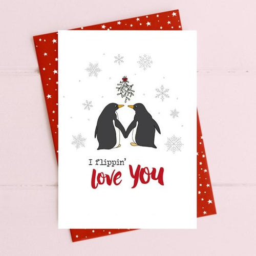 Dandelion Card Christmas - I Flippin Love You