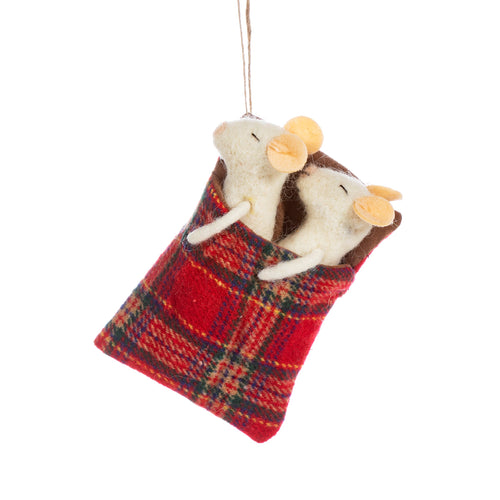 Sass & Belle Christmas Bauble - Felt Two in a Bed Mice