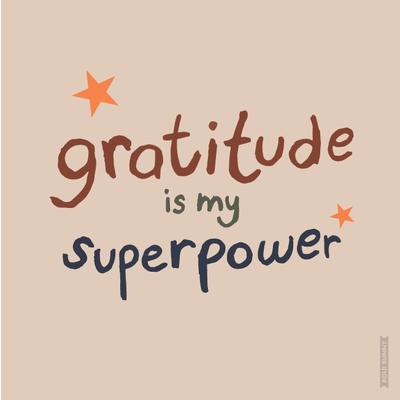Bold Bunny Print - Gratitude is my Superpower - Unframed 23x23