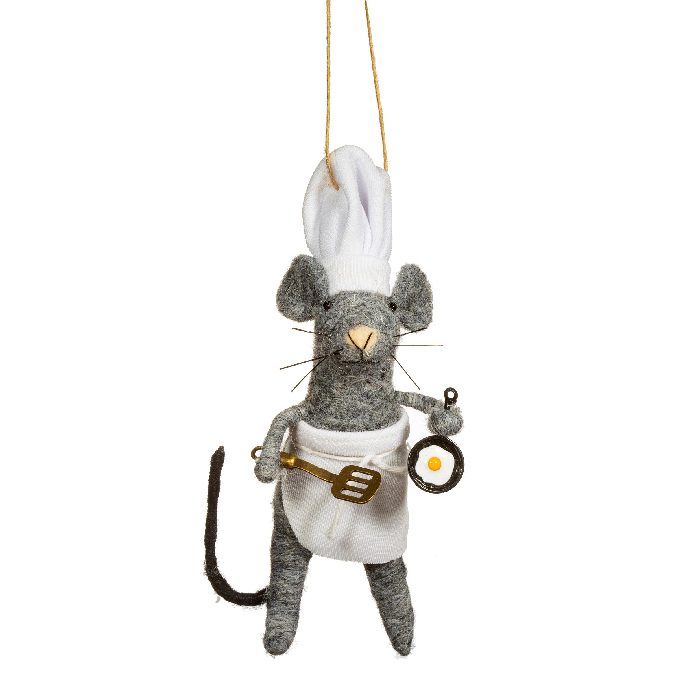 Sass & Belle Christmas Bauble - Felt Mouse Chef