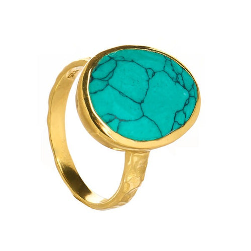 Juvi - Lago Ring - Gold with Turquoise