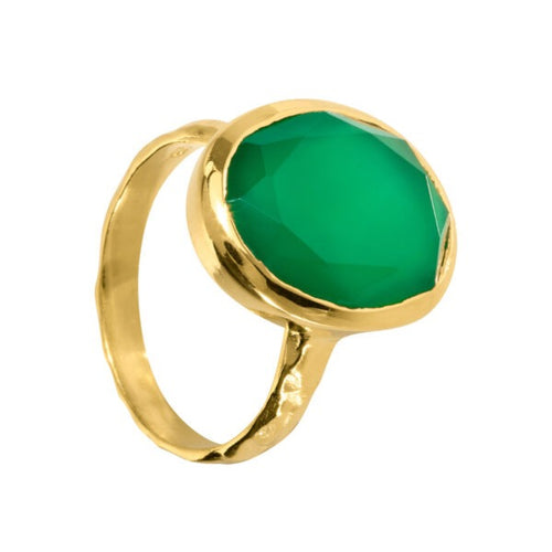 Juvi - Lago Ring - Gold with Green Onyx