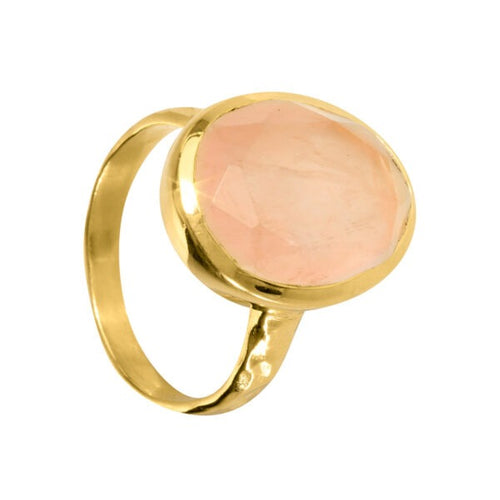 Juvi - Lago Ring - Gold with Rose Quartz