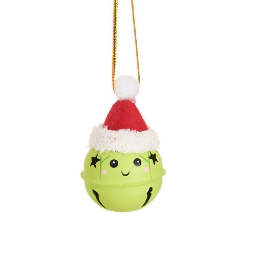 Sass & Belle Christmas Bauble - Metal Bell Brussel Sprout