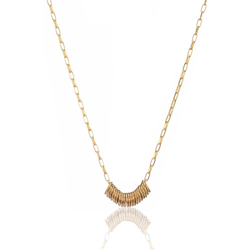 Scribble & Stone Necklace - 14kt GoldFill Infinity Rings Pendant