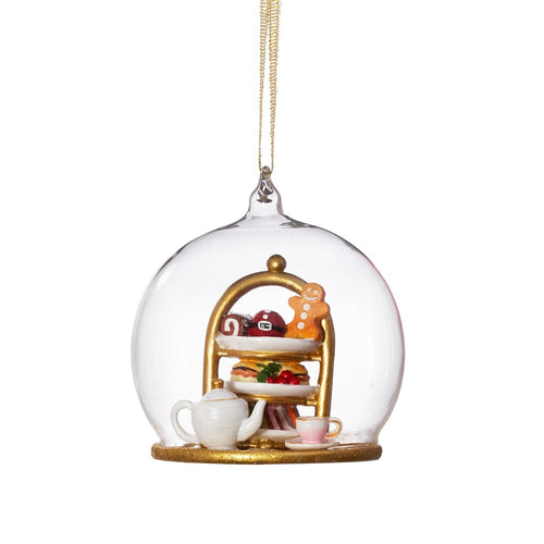 Sass & Belle Christmas Bauble - Glass Dome Christmas Tea