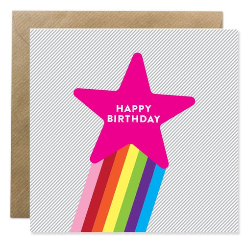 Bold Bunny - Happy Birthday Rainbow Star