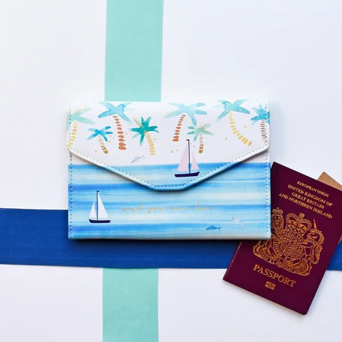 Disaster Designs Travel Wallet - By The Sea Palm