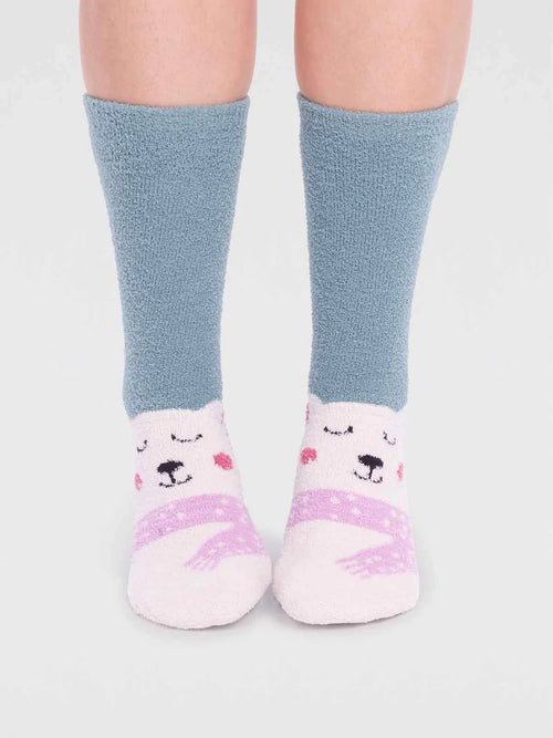 Thought Ladies Socks - Fluffy Recycled Polyester Polar Bear