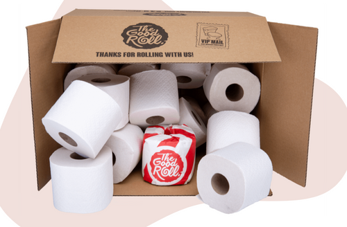 The Good Roll - White Recycled Paper Toilet Roll Wrapless 3 Ply - Box of 24