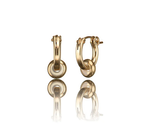 Scribble & Stone Earrings - 14kt Goldfill Minimalist Saucer Hoops - Huggie Hoops