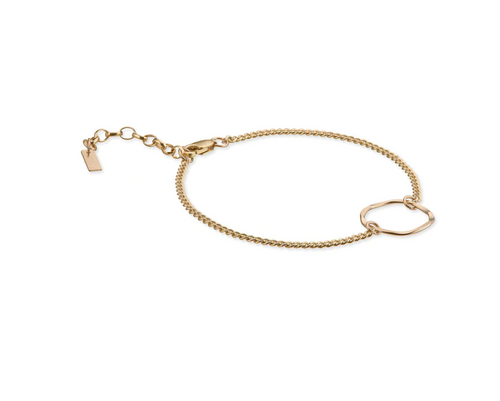 Scribble & Stone Bracelet - 14kt GoldFilled Textured Ring Bracelet