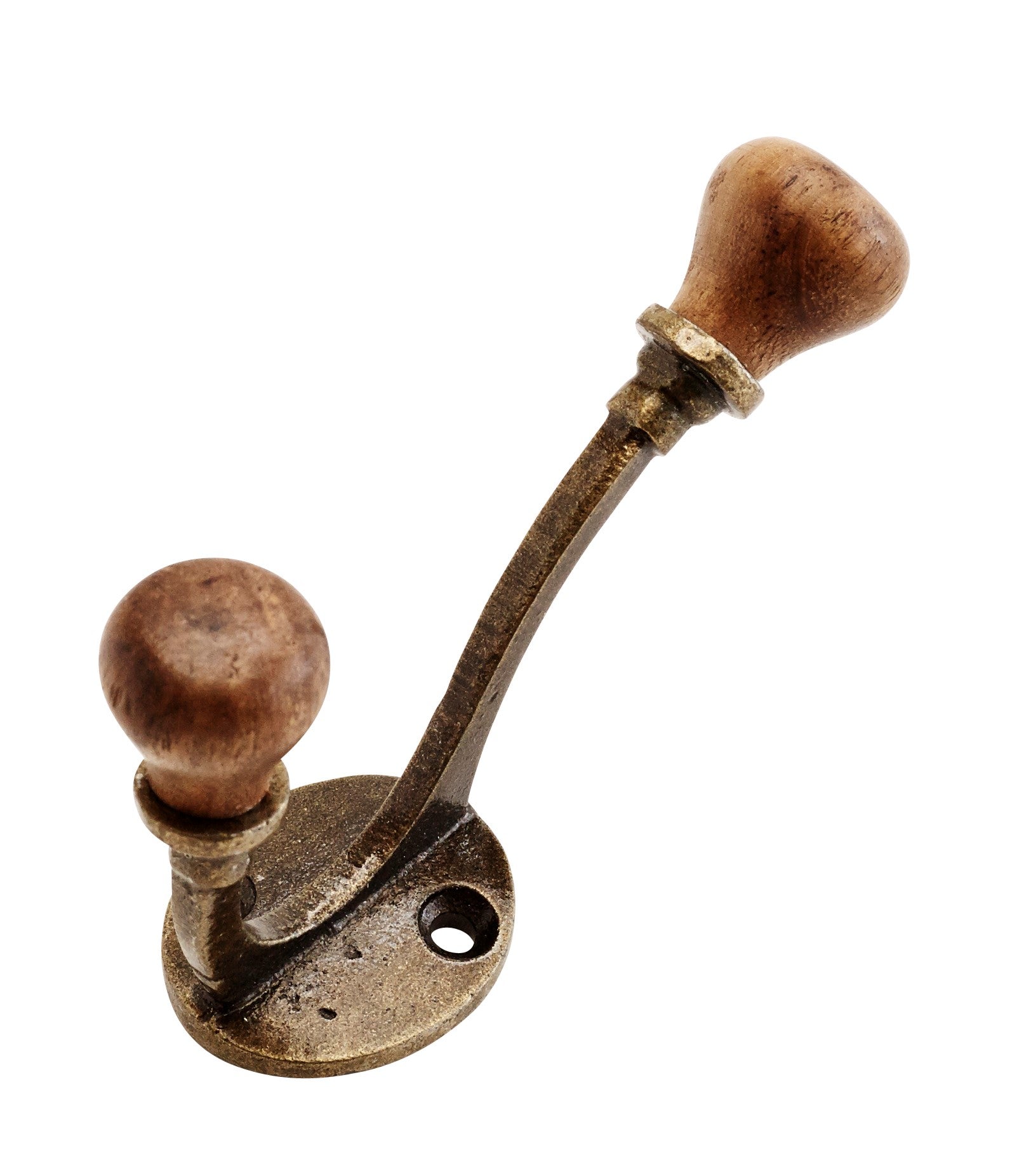 Madam Stoltz Hook - Brass with Natural Wood or Porcelain