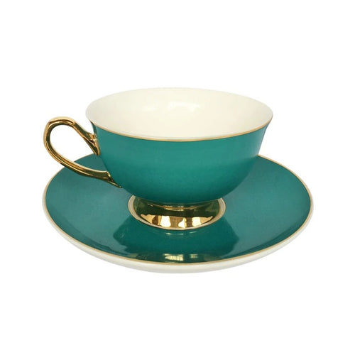 Bombay Duck Piccadilly Teacup & Saucer - Teal