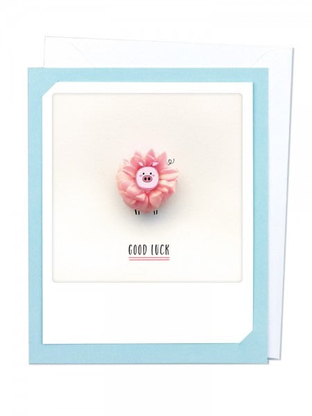 Pickmotion Photo-Card - Good Luck Pig Flower
