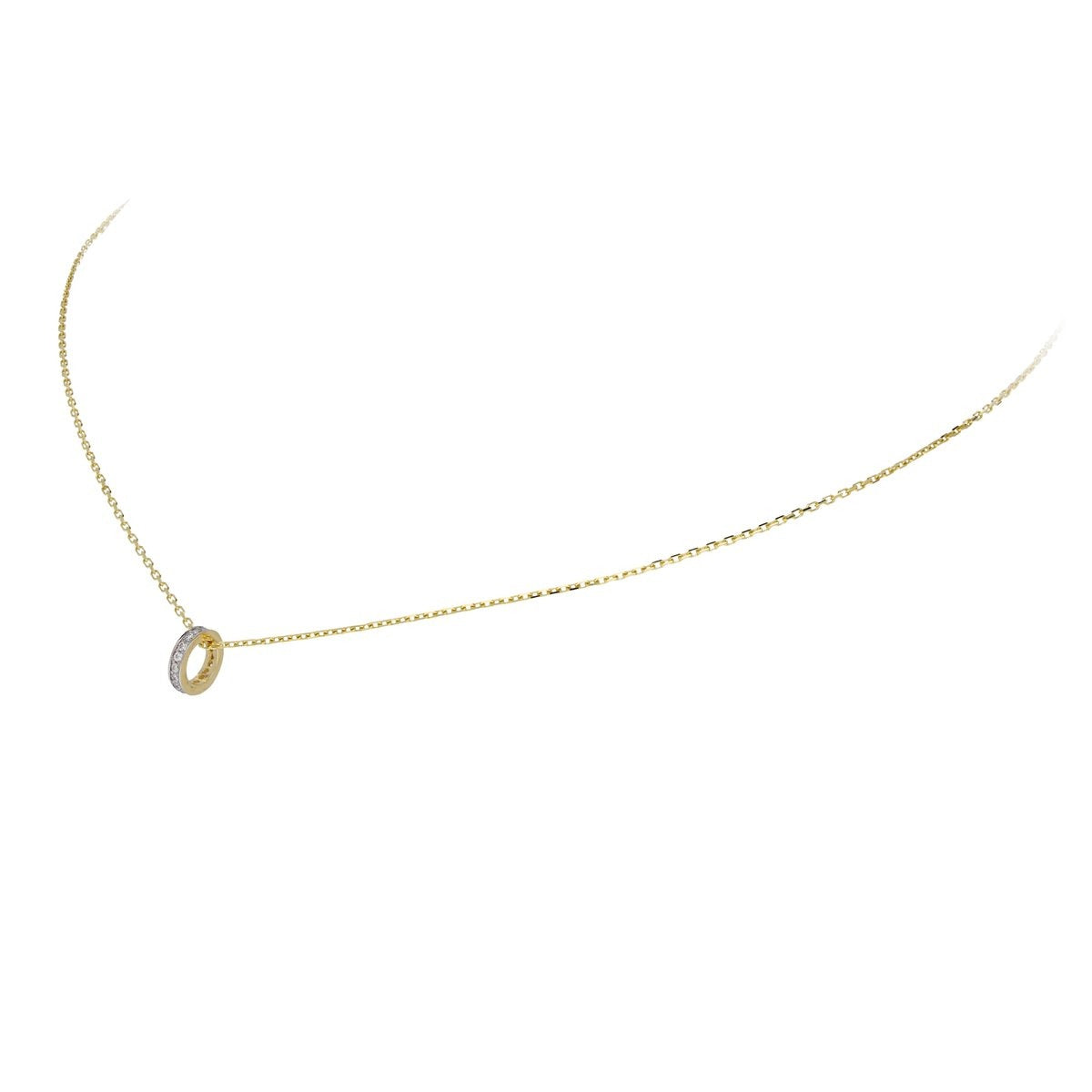 Glow Jewellery - 14K Gold Necklace with Zirconia Circle Pendant
