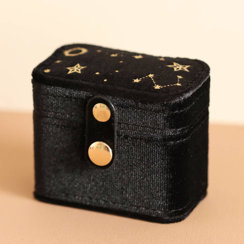 Lisa Angel Jewellery Box - Starry Night Velvet Ring Case Black