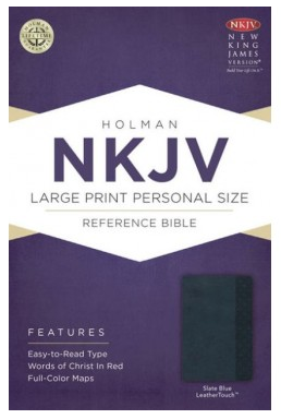 NKJV - LARGE PRINT PERSONAL SIZE REFERENCE BIBLE - SLATE BLUE