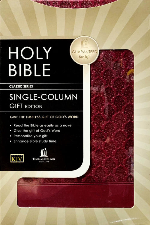 KJV Single-Column Bible Leathersoft Cranberry