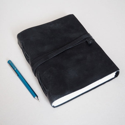 Paper High Journal - Buffalo Leather Black Wraparound