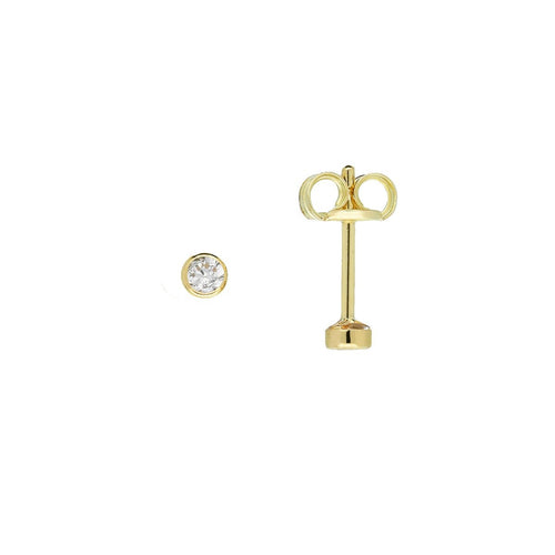 Glow Jewellery - 14K Gold Tiny Stud 2mm Zirkonia