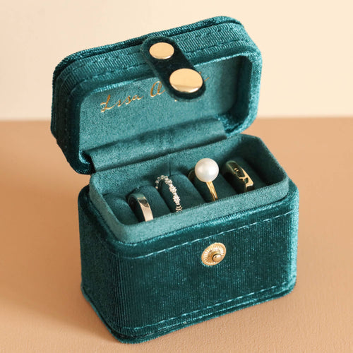 Lisa Angel Jewellery Box - Starry Night Velvet Ring Case Green