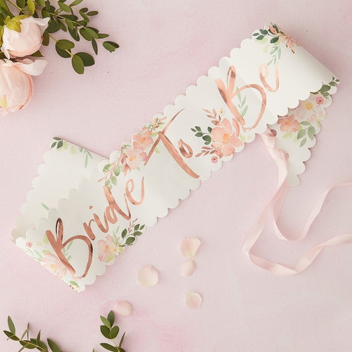 Ginger Ray Hen Party Sash - Bride to Be Floral