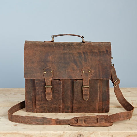 Paper High Buffalo Leather Briefcase