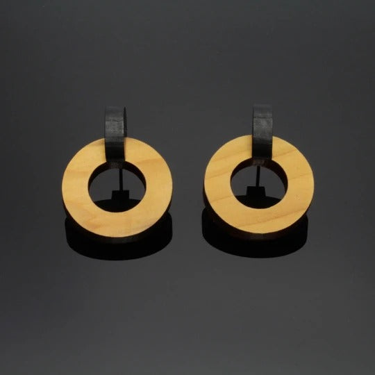 Rowena Sheen Earrings - Anu Design Large Circle Studs