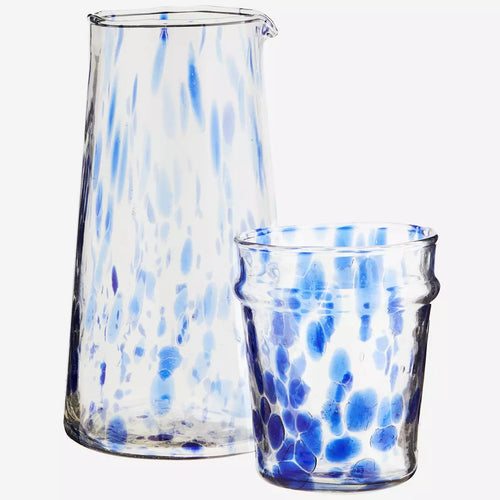 Madam Stoltz Glass - Handblown Drinking Jug, Blue