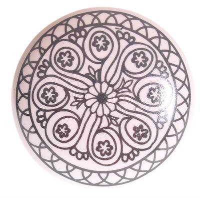 Drawer Knob - Ceramic Dark Grey Henna