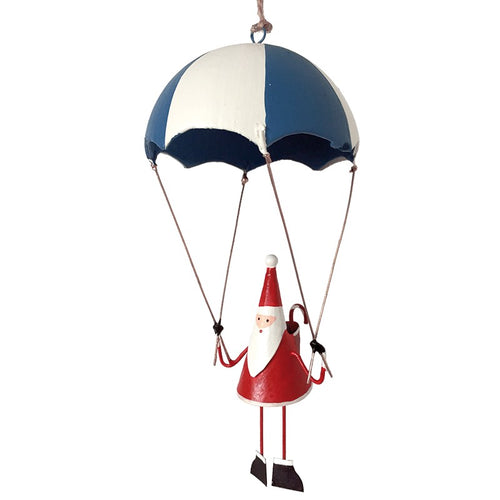G-Bork Handmade Tin Santa with Parachute