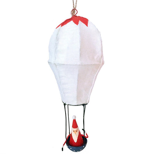 G-Bork Handmade Tin Santa in air balloon