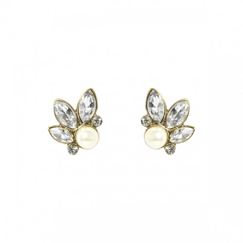 Lovett Earrings - Leaf and Pearl