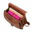 Paper High - Curved Brown Leather Saddle Bag