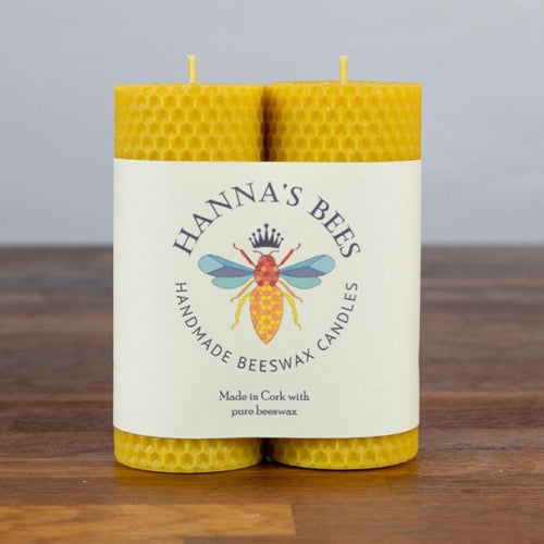 Hanna’s Bees - Medium Handrolled Pillar Candle 60mm x 125mm