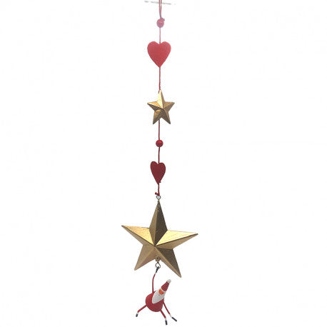 G-Bork Handmade Tin Santa Claus Hanging Star